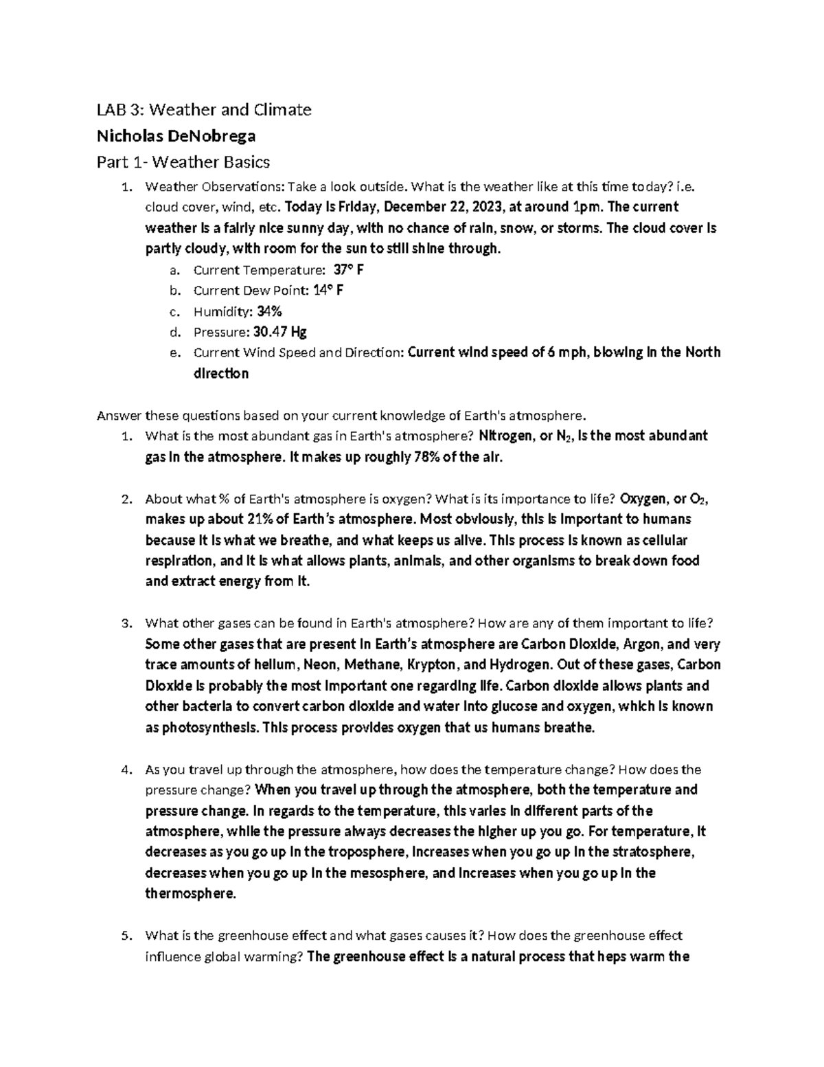 GEOG 101 Lab 3 Binghanton - LAB 3: Weather and Climate Nicholas ...