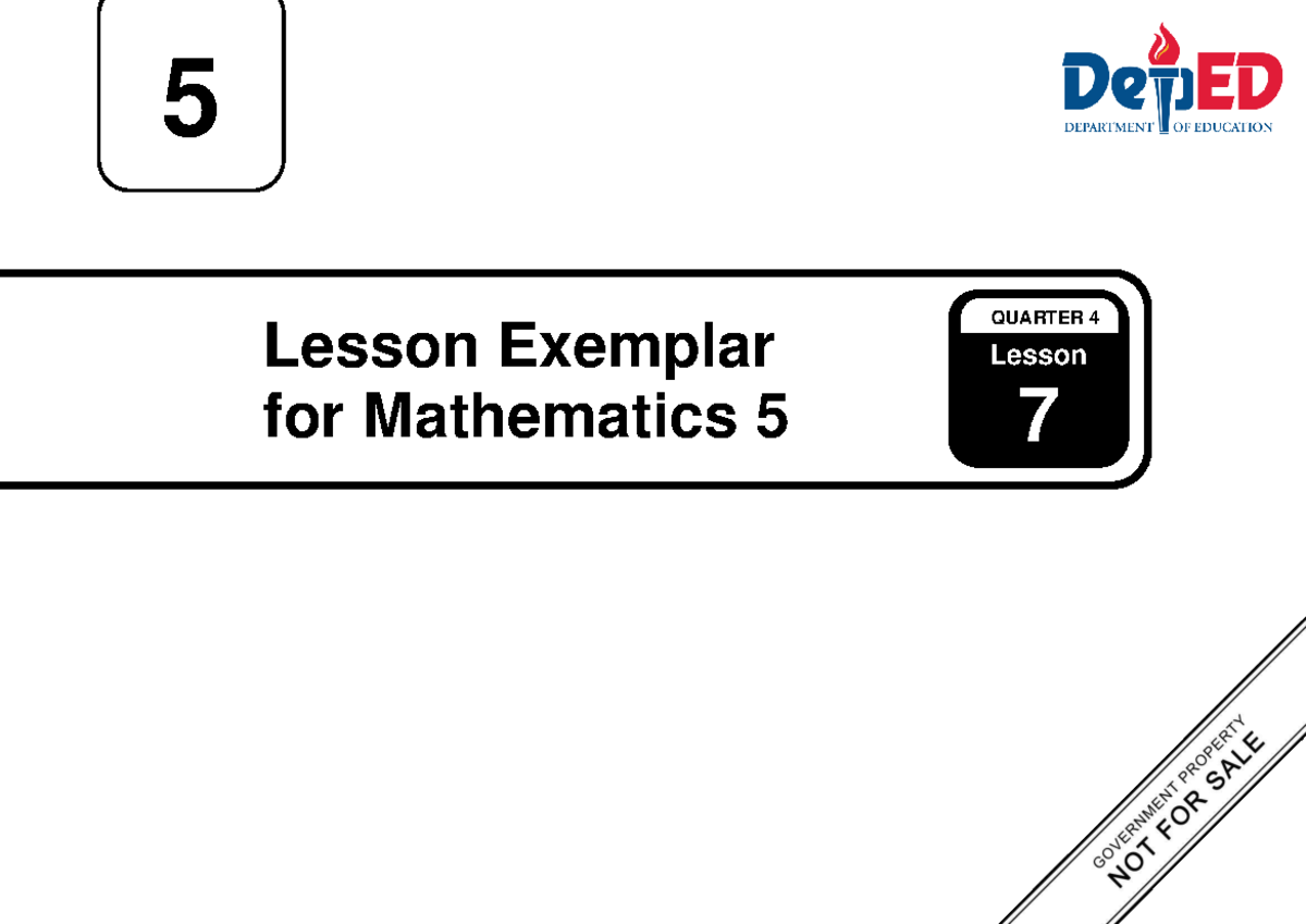 Q4 LE Math 5 Lesson 7 Exemplar: Understanding Solid Figures - Studocu