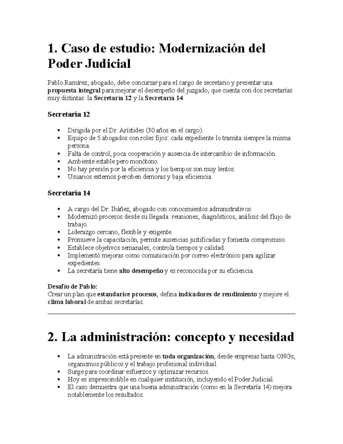 Caso de Estudio: Modernización del Poder Judicial - Resumen M1L1 Admin ...