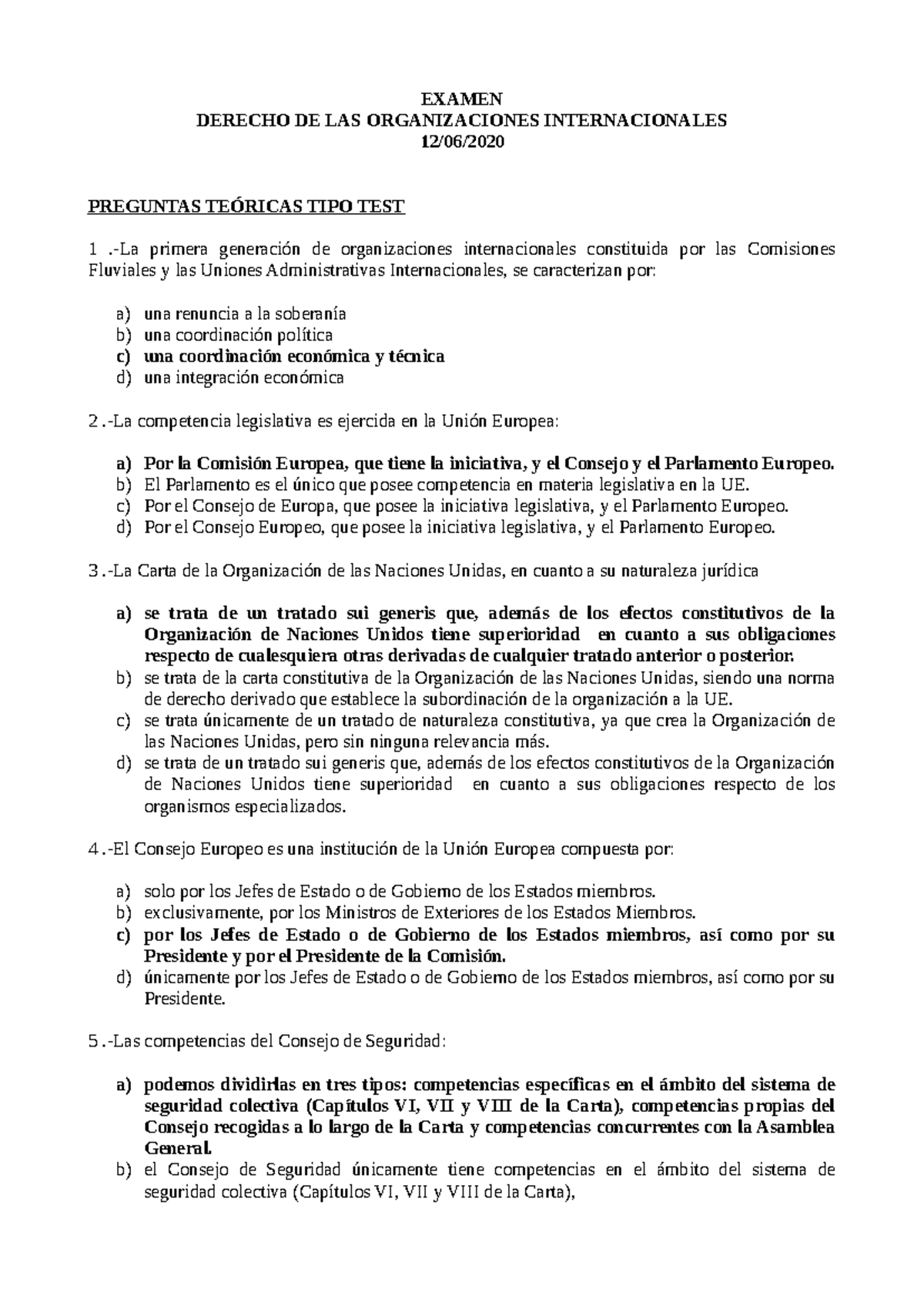 Examen Final Derecho OOII: Preguntas y Respuestas Detalladas - Studocu