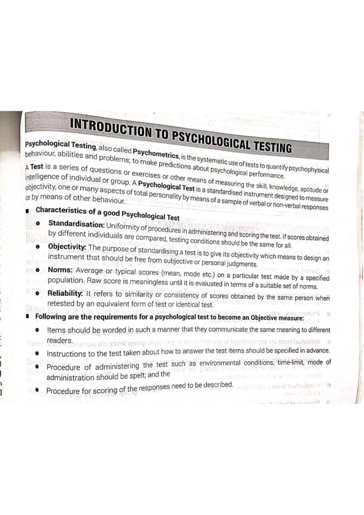 PSY 101: Introduction to Psychological Testing - Key Concepts and - Studocu