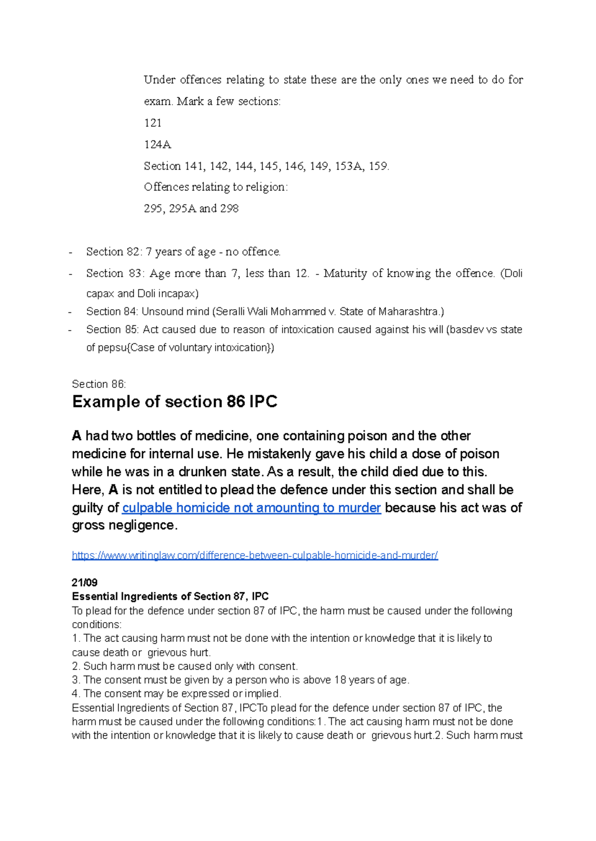 IPC Final Exam Study Guide: Key Sections and Case Laws - Studocu