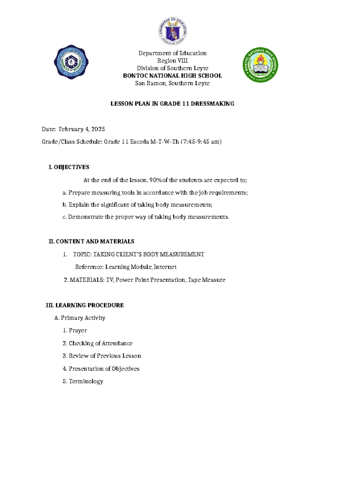 Grade 7 Science Lesson Plan: Homogeneous & Heterogeneous Mixtures - Studocu