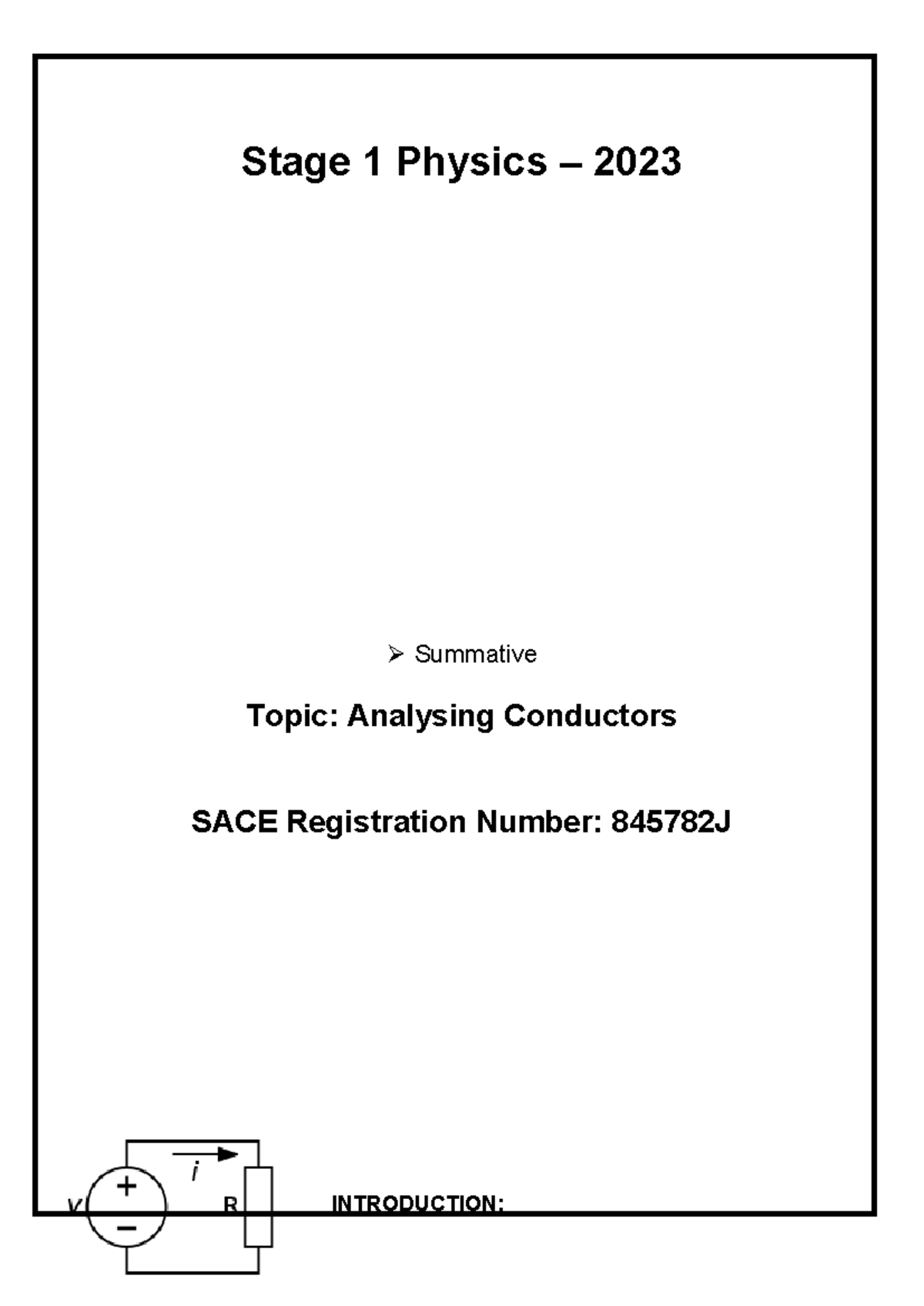 Analysing Conductors - Stage 1 Physics – 2023 Summative Topic ...