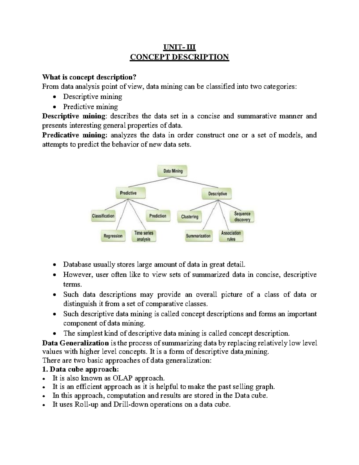 Unit-3 - Exam Preparation: Concept Description & Data Mining Insights ...