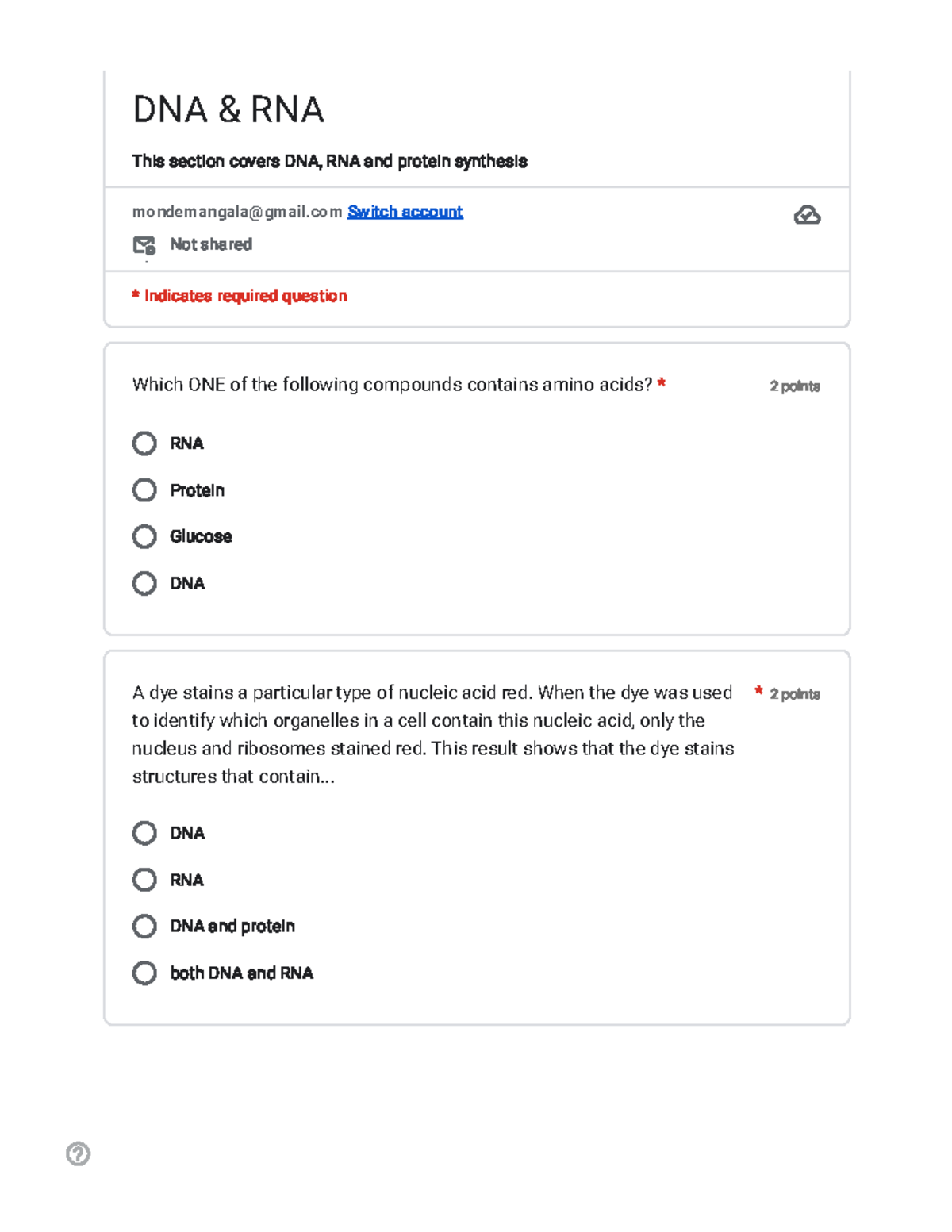 DNA & RNA: Key Concepts and Protein Synthesis Overview - Studocu