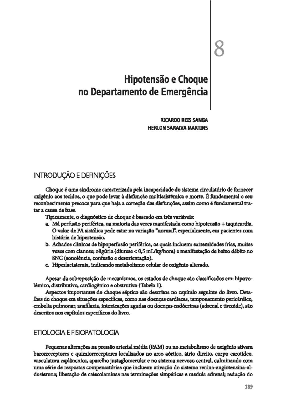 HIPOTENSÃO E CHOQUE HIPOVOLÊMICO: ABORDAGEM EM EMERGÊNCIA - Studocu
