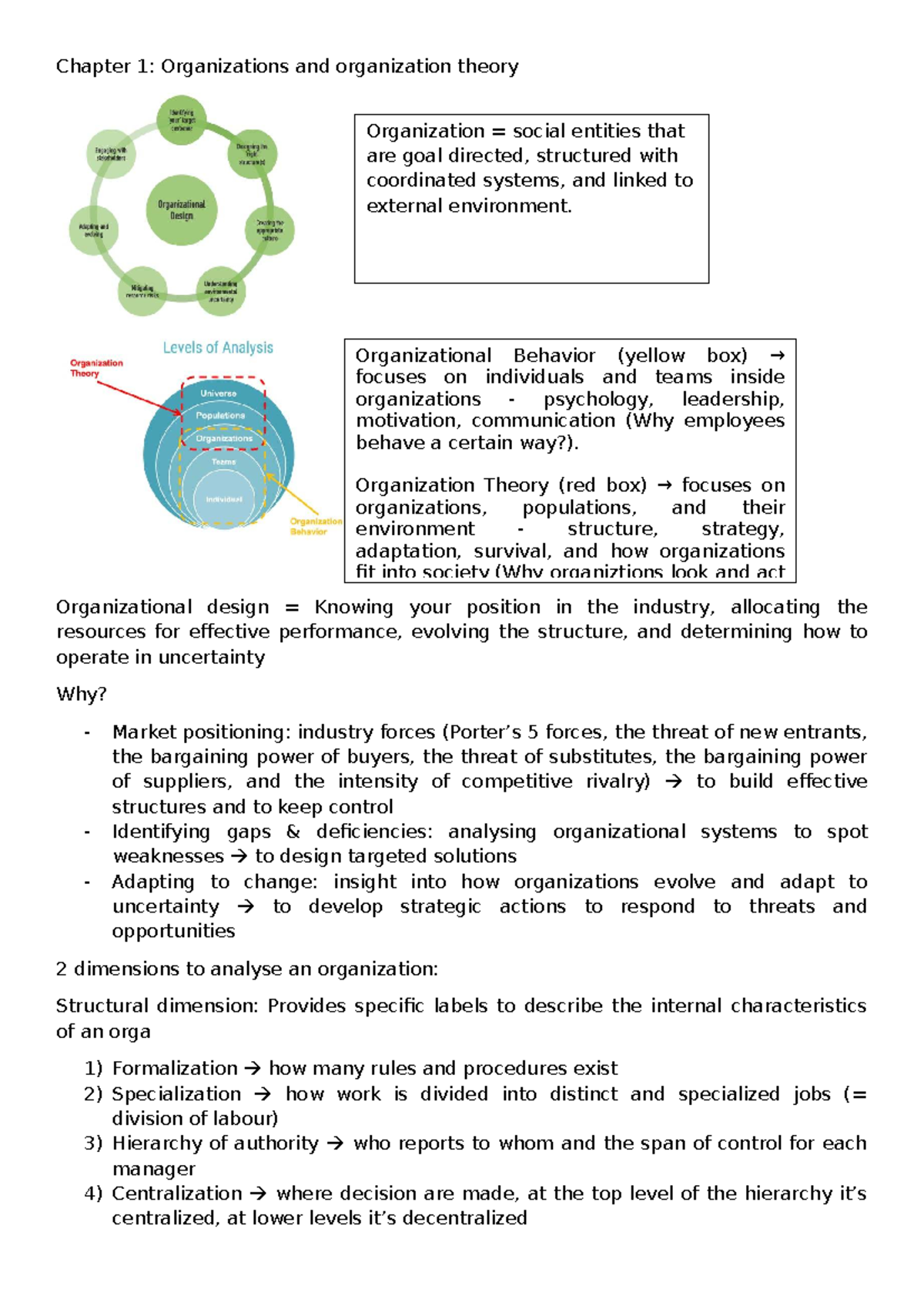 Chapter 1: Organizations & Organization Theory - Key Concepts and ...
