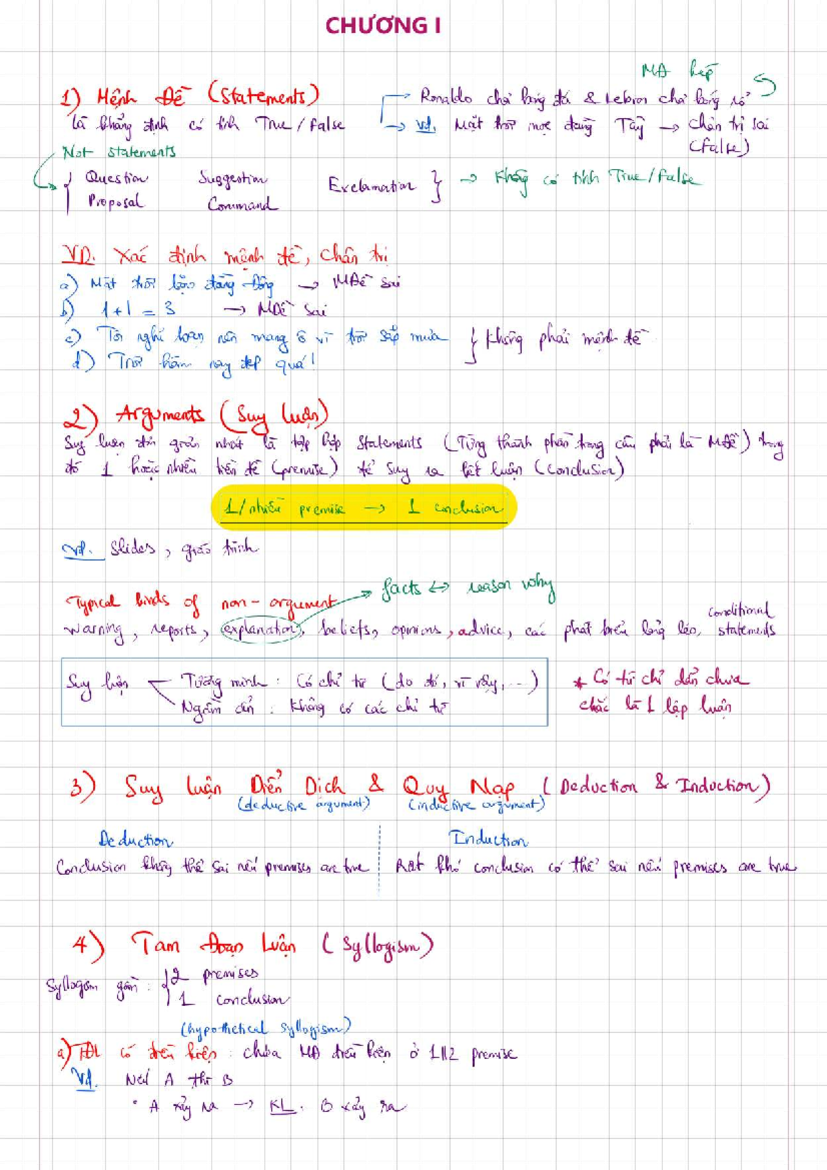 Logic Notes: CHUONG IV - Propositional Logic and Syllogisms - Studocu