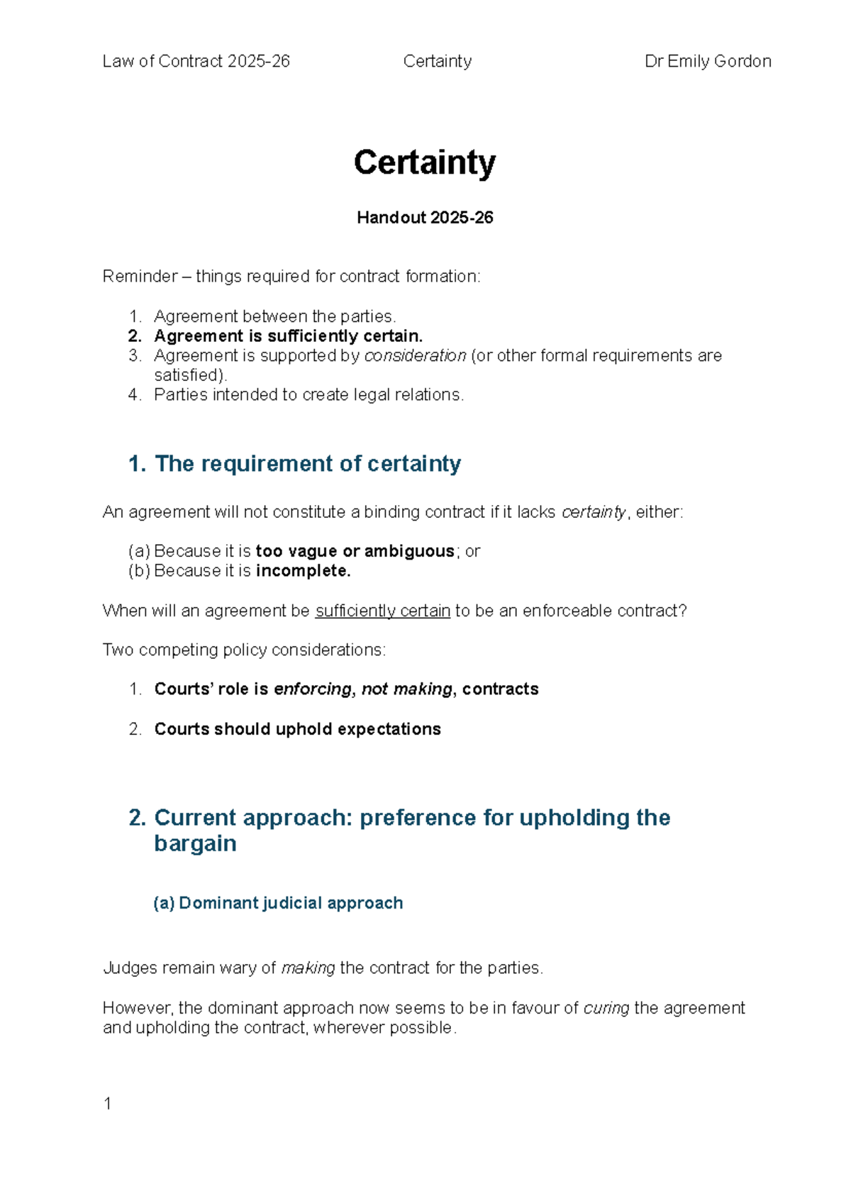 Law of Contract Certainty: Key Concepts and Case Studies (2025-26 ...