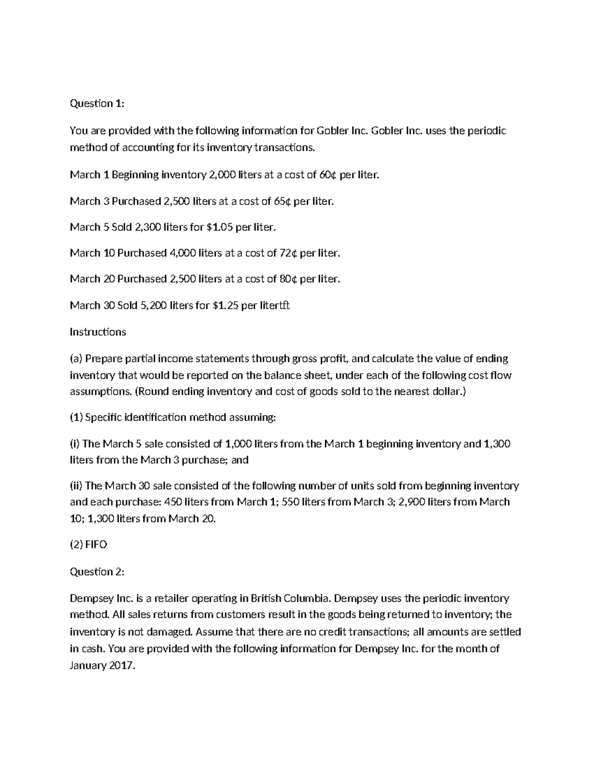 Financial Accounting: Inventory Valuation & Income Statements (6) - Studocu