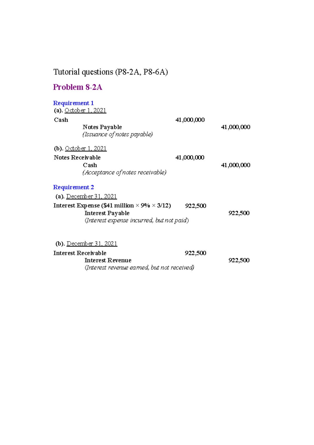 Week+10+topic+tutorial+solutions - 7XWRULDO TXHVWLRQV (P8-2A, P8-6A ...