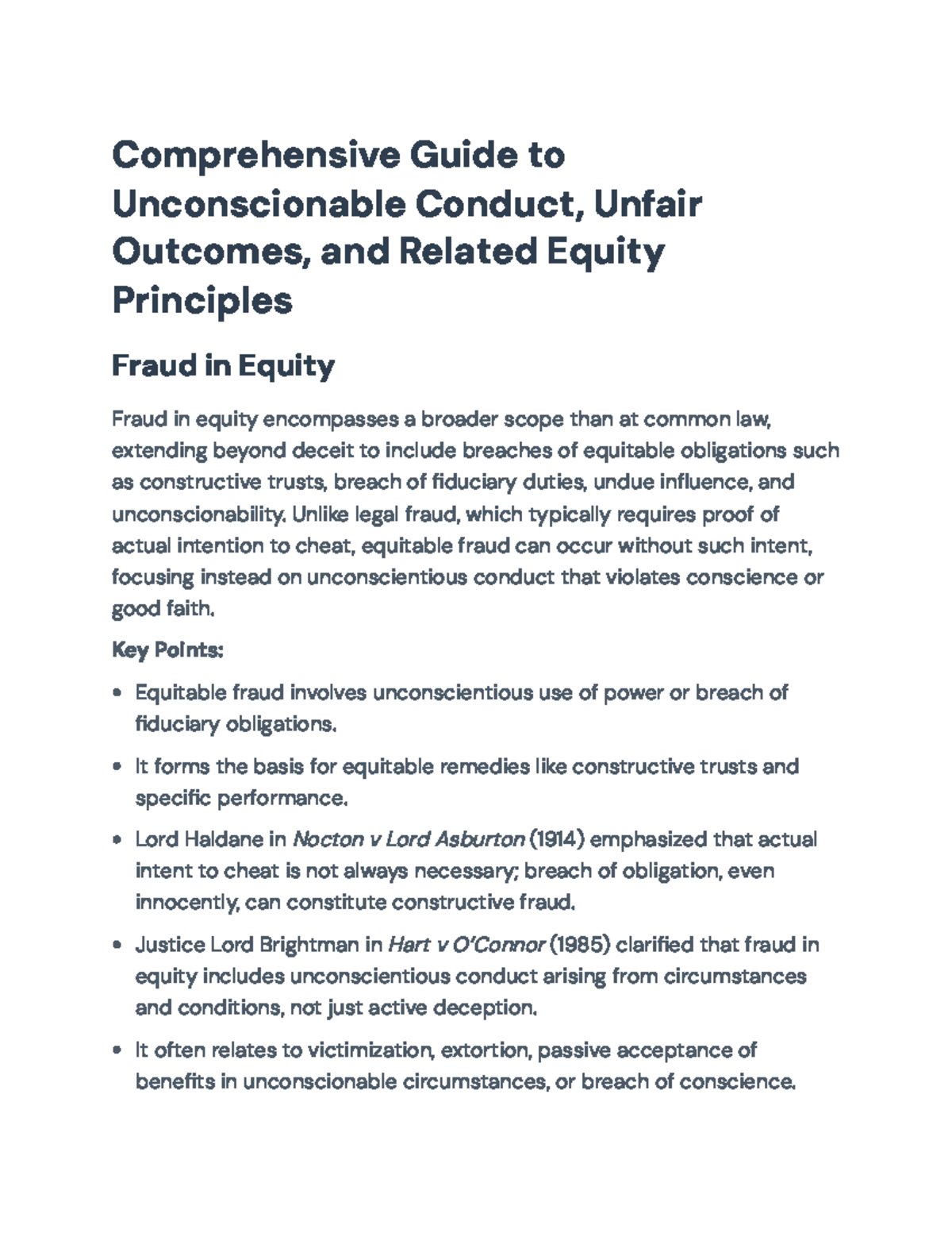 Equity Principles: Unconscionability & Estoppel Overview (LAW 101 ...