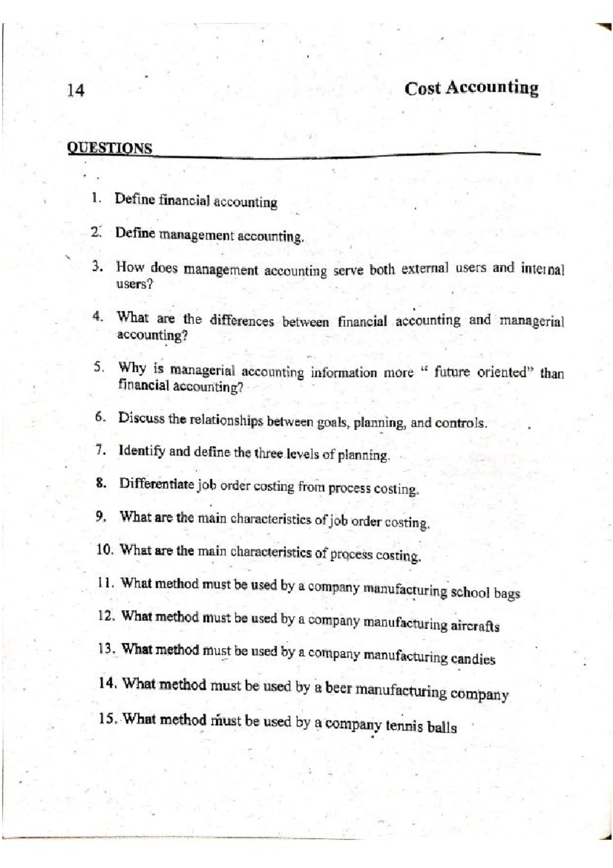 CAC 14 Cost Accounting Practice Questions and Answers - Studocu