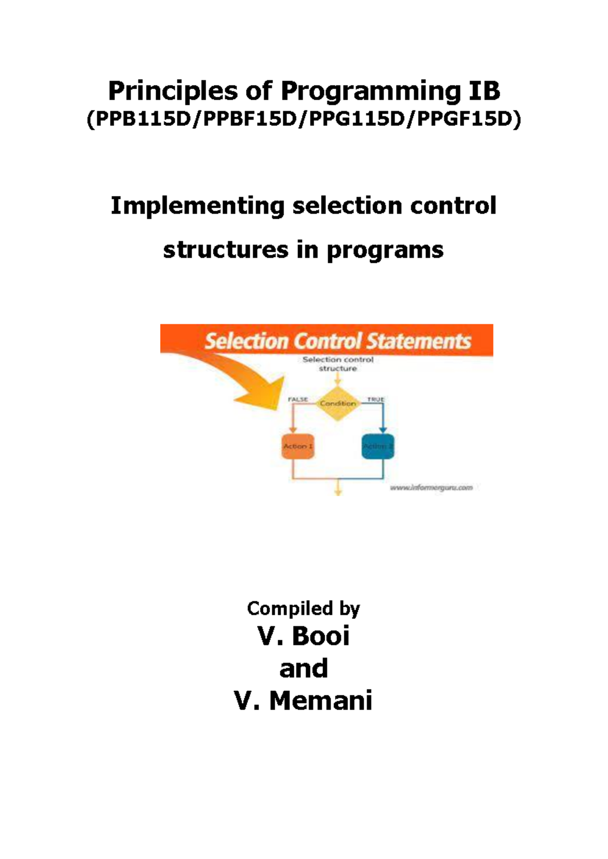 A1: Selection Control Structures in JAVA (250213, 220509) - Studocu