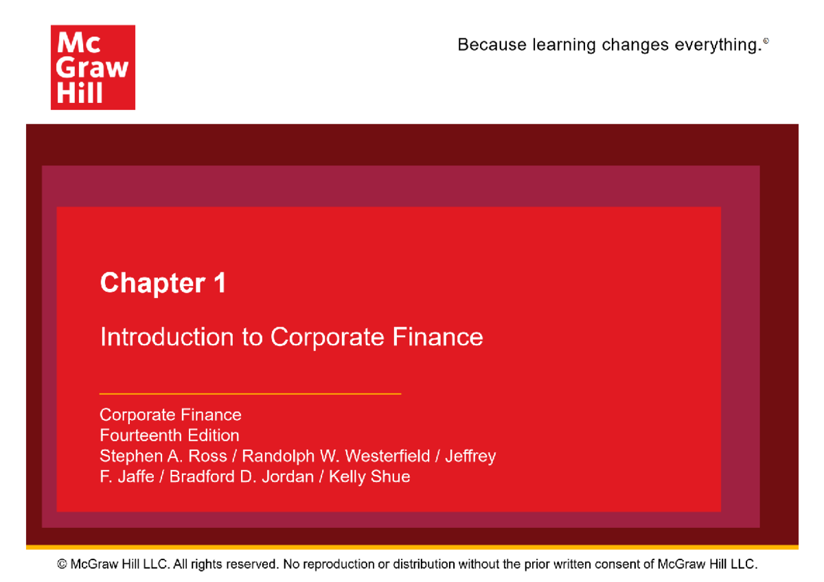 Corporate Finance 101: Key Concepts from Chapter 1 (FIN 101) - Studocu