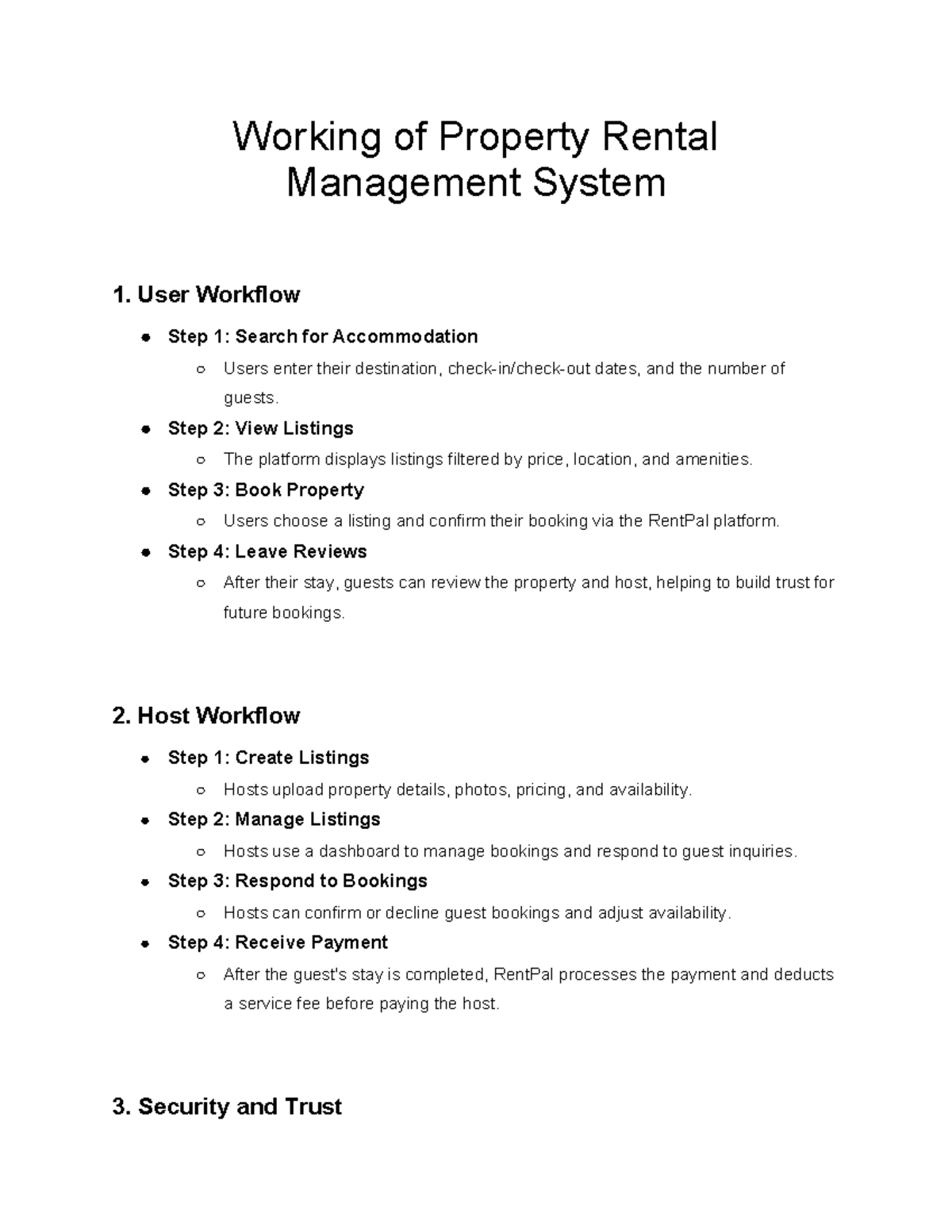 Working of Property Rental Management System - User Workflow Step 1 ...