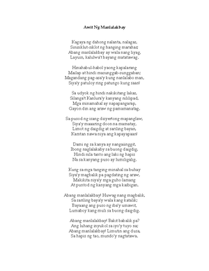 Ang Awit ni Maria Clara Rizal Literature - Ang Awit ni Maria Clara ...
