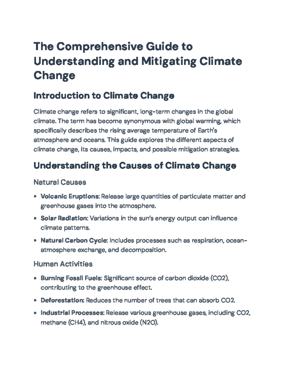 Comprehensive Guide to Understanding and Mitigating Climate Change ...