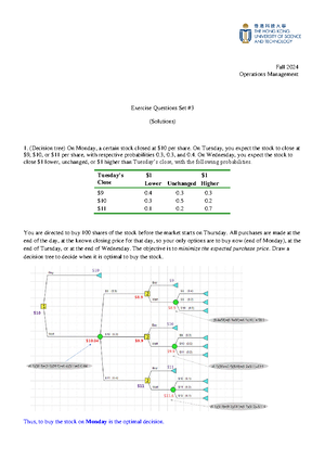 Exercise 1 ISOM2700 (Question) - Fall 2024 Operations Management ...