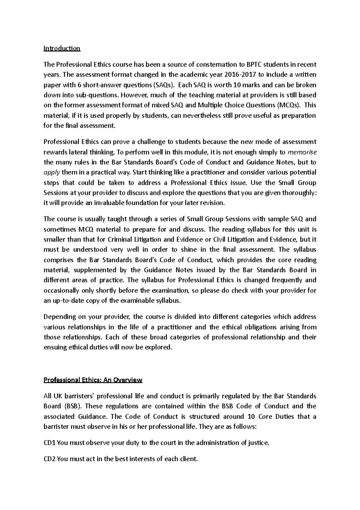 Professional Ethics Unit 1: Comprehensive Syllabus Overview - Studocu