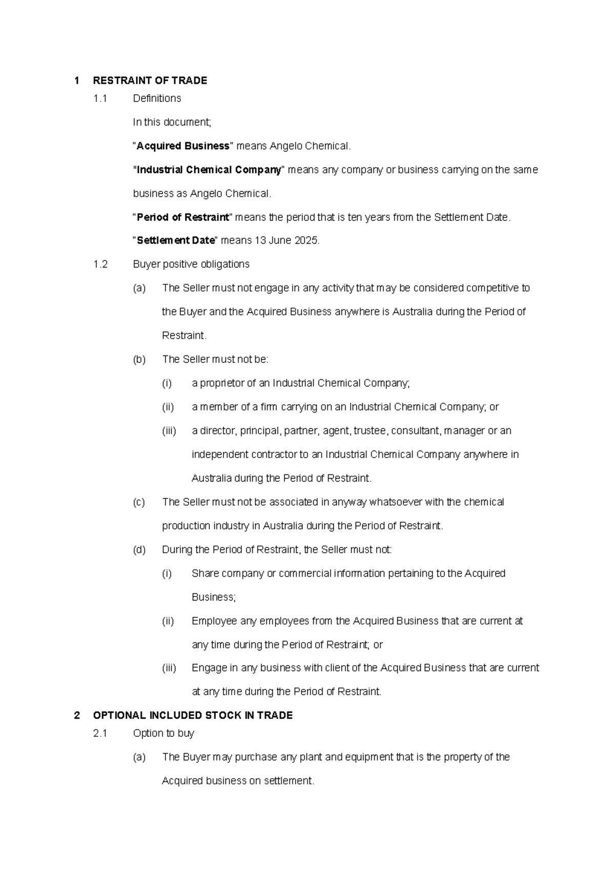LLB202 - Task B 2025: Restraint of Trade Analysis - Studocu