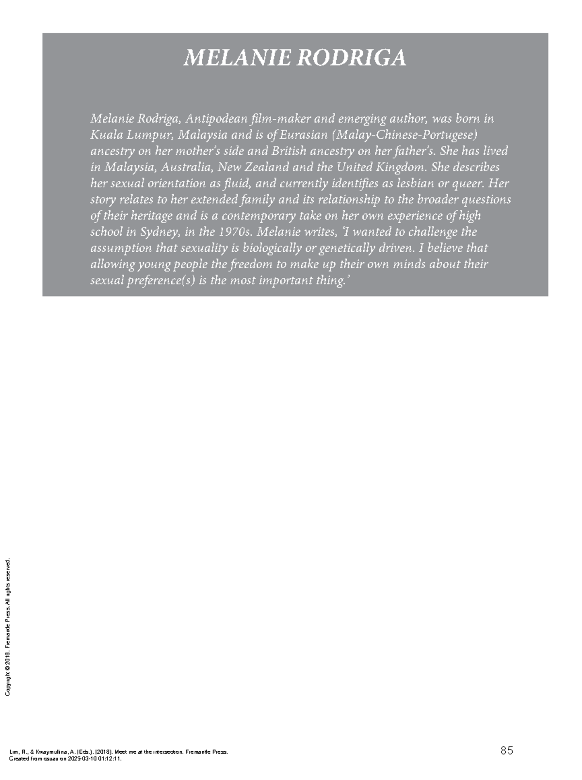 Rodroga M 2019 DNA. Meet Me at the Intersection (Pg85-91) - MELANIE ...