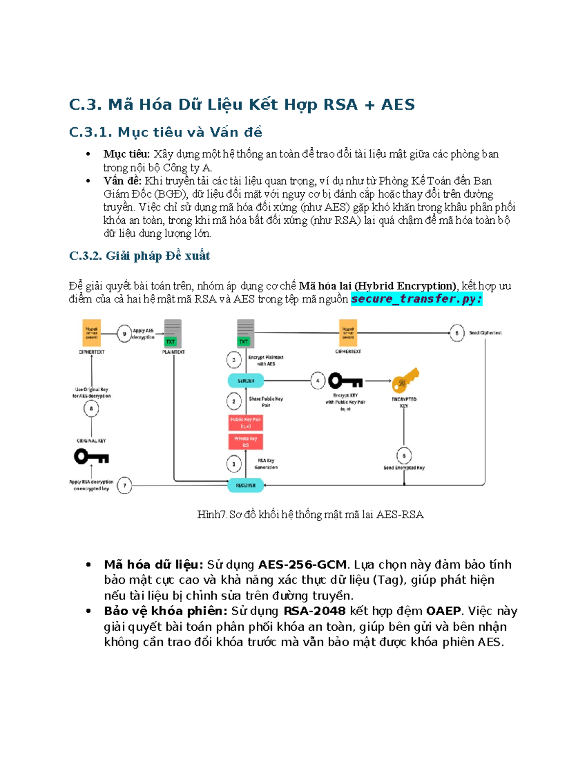 C.3. Hệ Thống Mã Hóa Dữ Liệu An Toàn RSA AES cho Công Ty A - Studocu