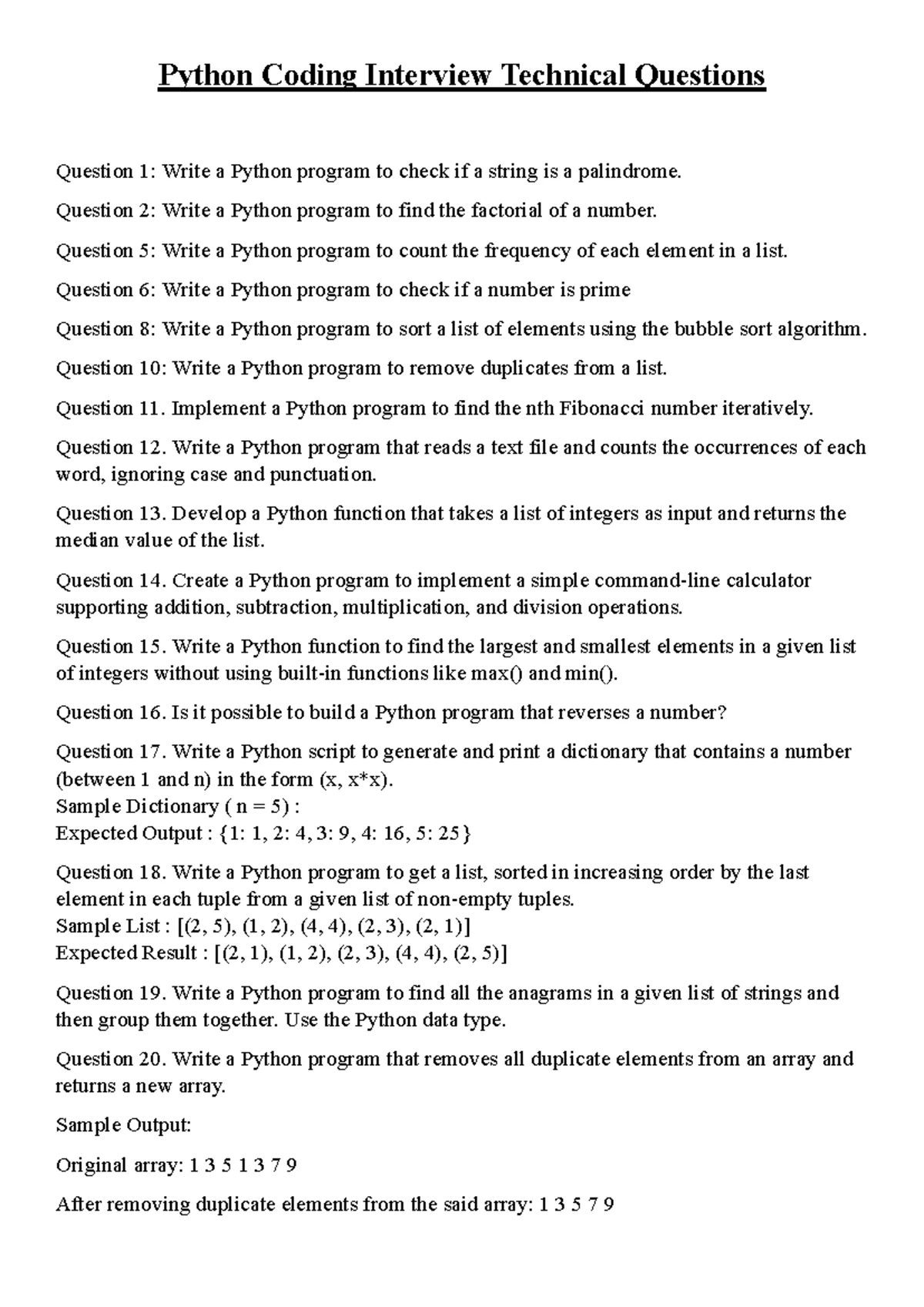 SQL Coding Interview Questions for Technical Mastery - Studocu