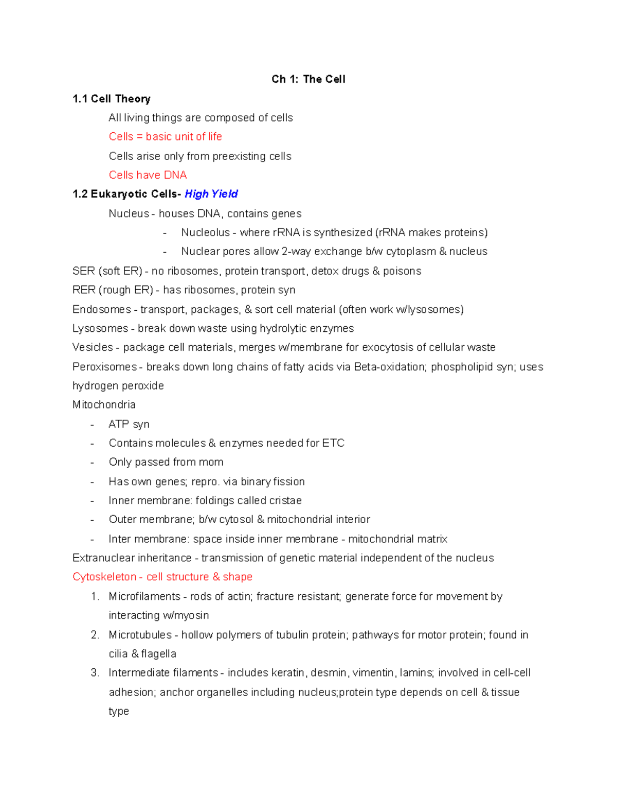 MCAT Kaplan Review - Chapter 1: The Cell Overview and Key Concepts ...