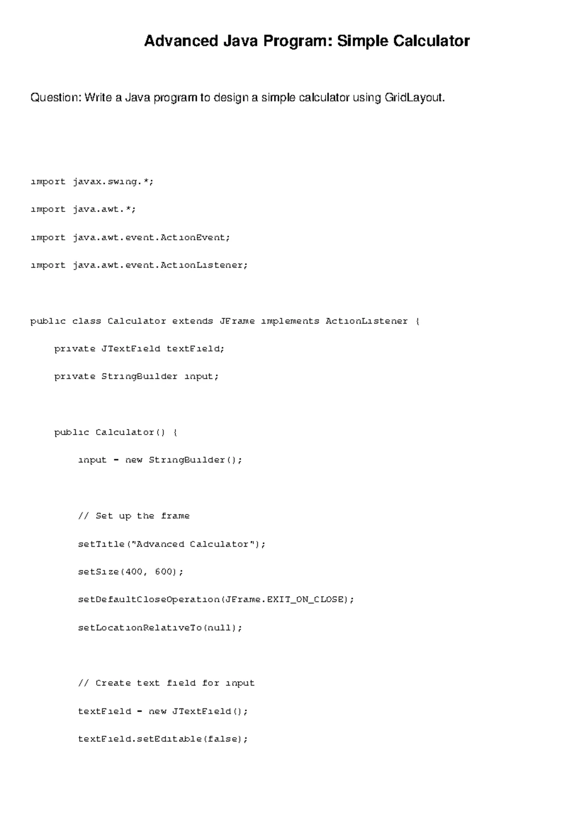 Java Grid and Buttons - program - Java Programs - Grid and Buttons ...