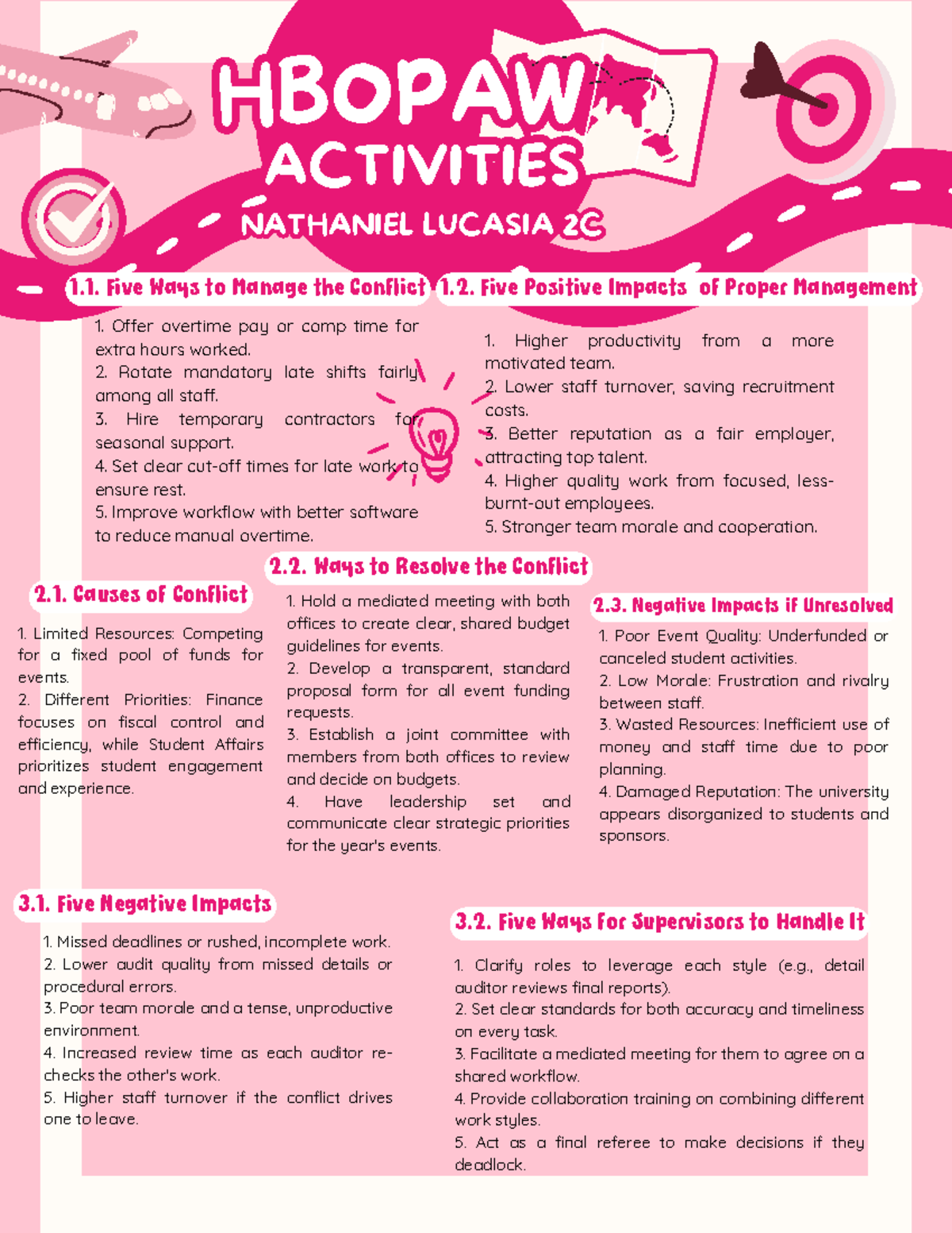 HBOPAW 2C Conflict Management Strategies and Impacts Analysis - Studocu