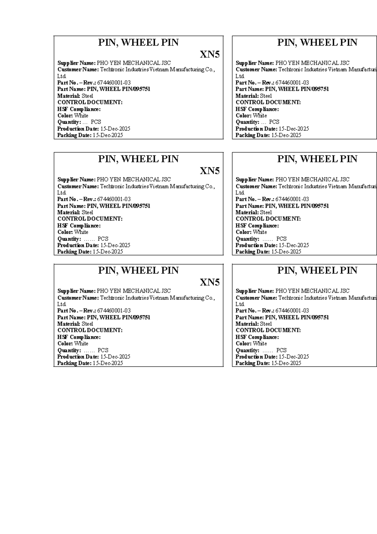 PIN, WHEEL Specifications and Supplier Details (TTI) - Studocu