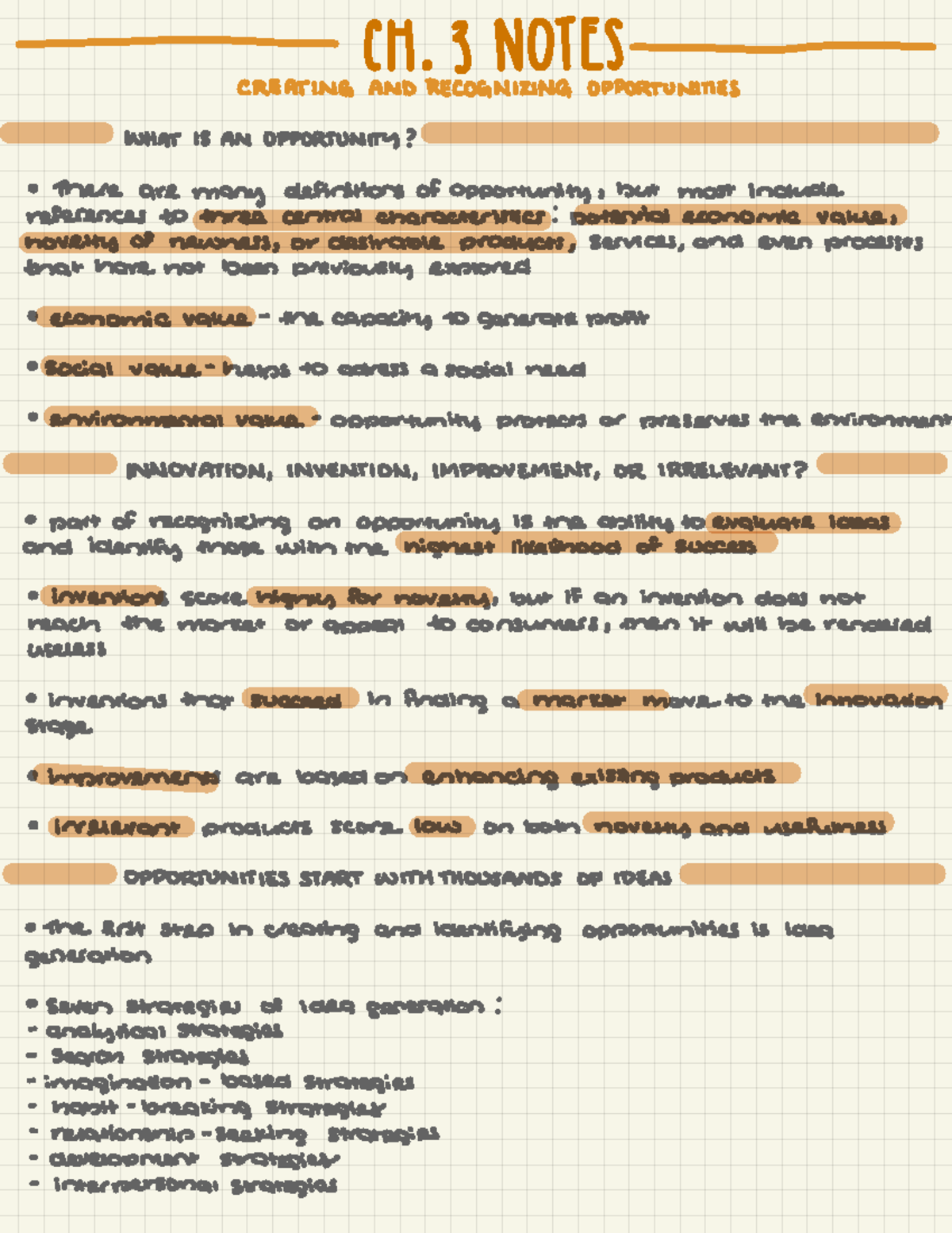 The Entrepreneurial Experience Ch. 3 Notes - 11-1 NOTES CREATING AND ...