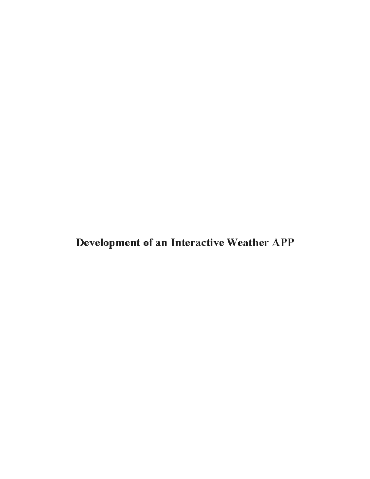 Interactive Weather App Development: Technical Analysis 1 - Studocu