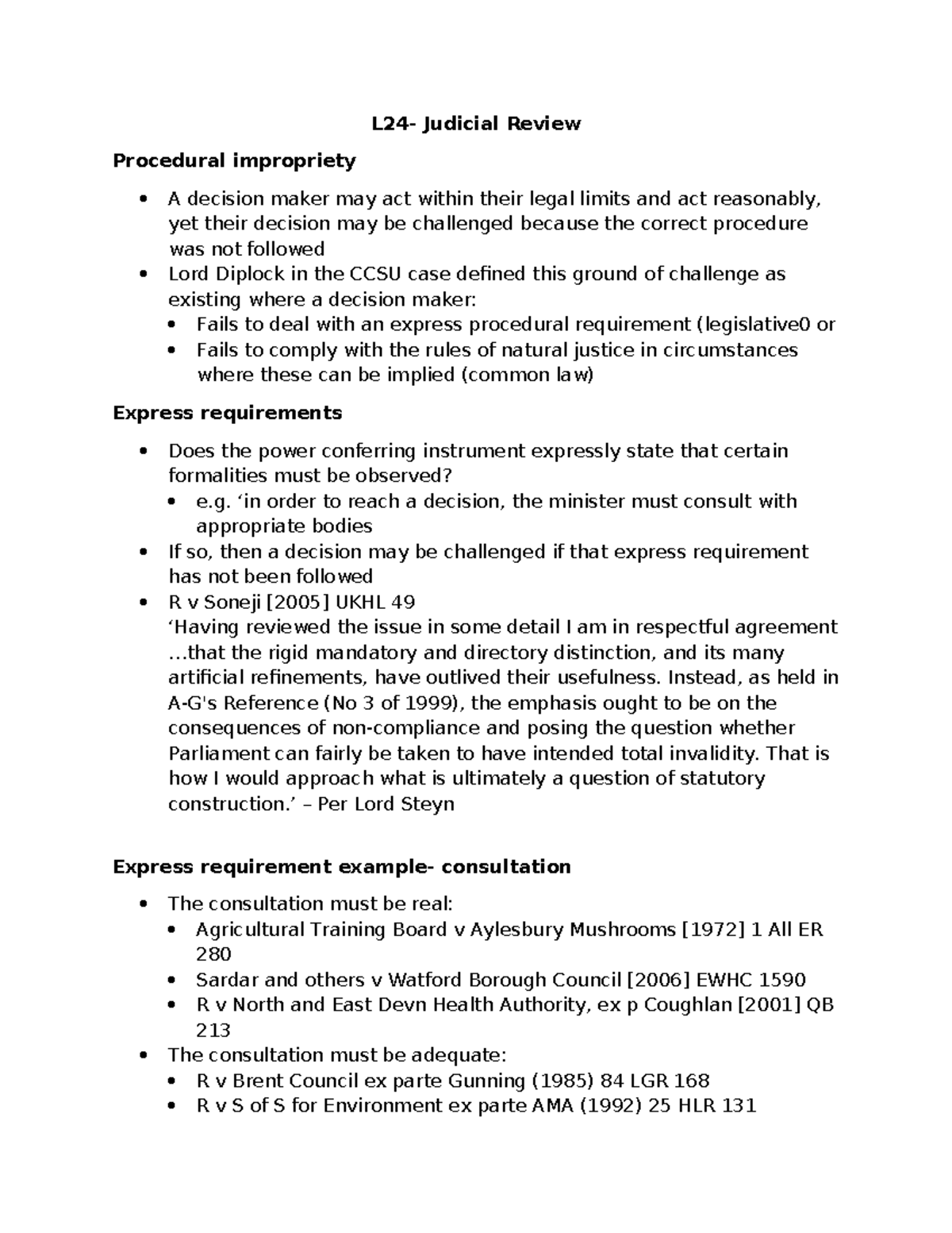 L24 - Judicial Review: Procedural Impropriety and Fairness Principles ...