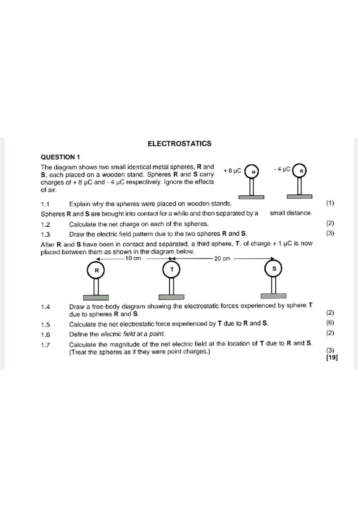 ELECTROSTATICS PRACTICE QUESTIONS - PHYSICS 101 - Studocu