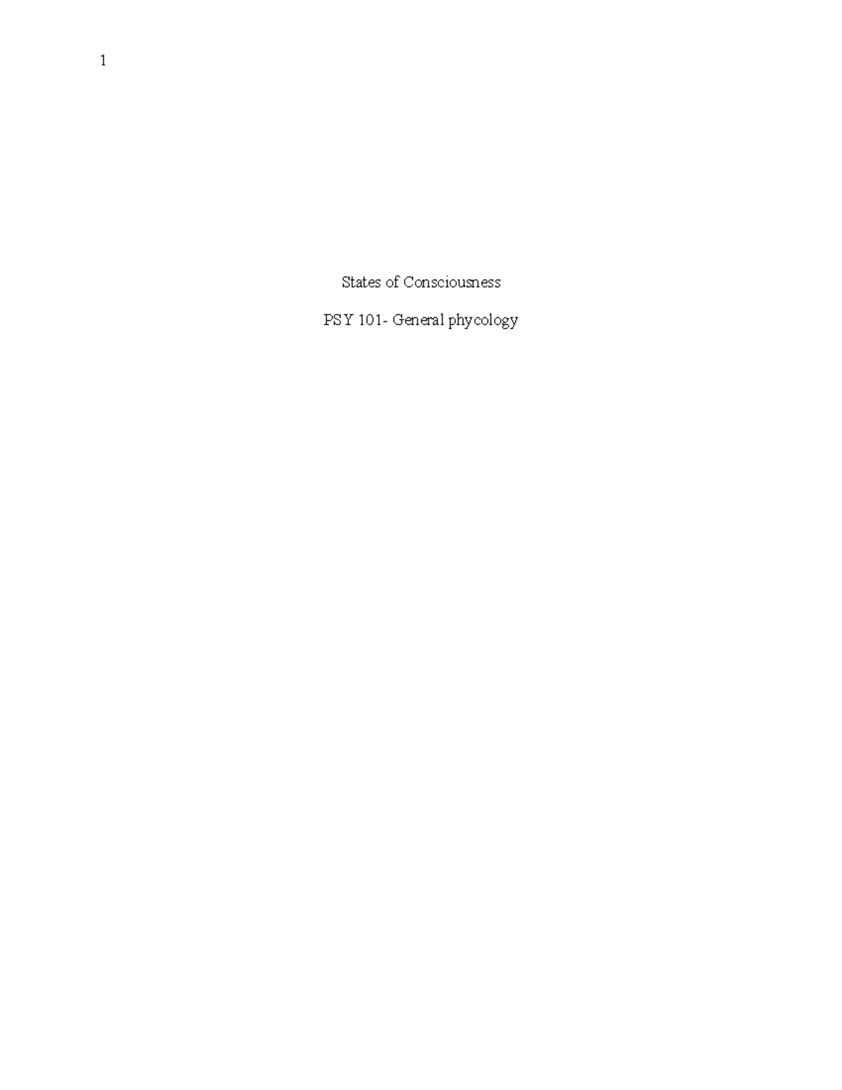 PSY 101 States of Consciousness: Effects of Sleep Deprivation ...