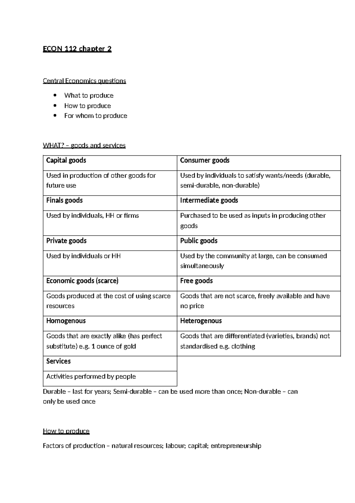 ECON 112 Chapter 2: Central Economic Questions and Systems Explained ...