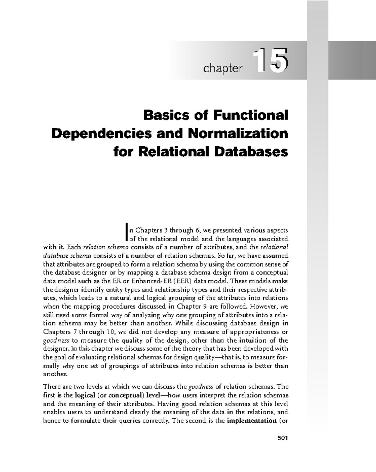 Ch15 Functional Dependencies & Normalization in Relational Databases ...