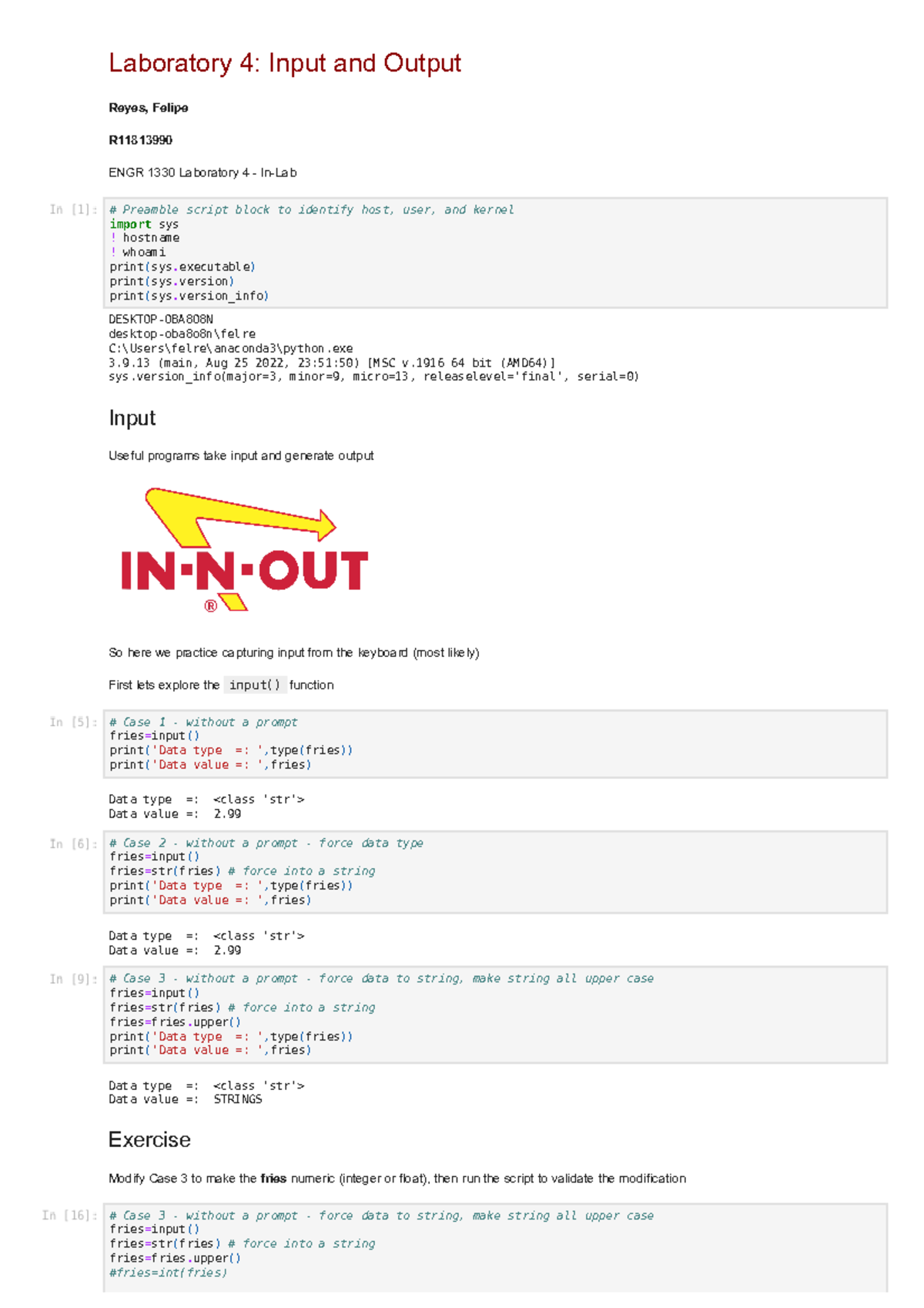 ENGR 1330 Lab04: Input and Output Practices in Python - Studocu
