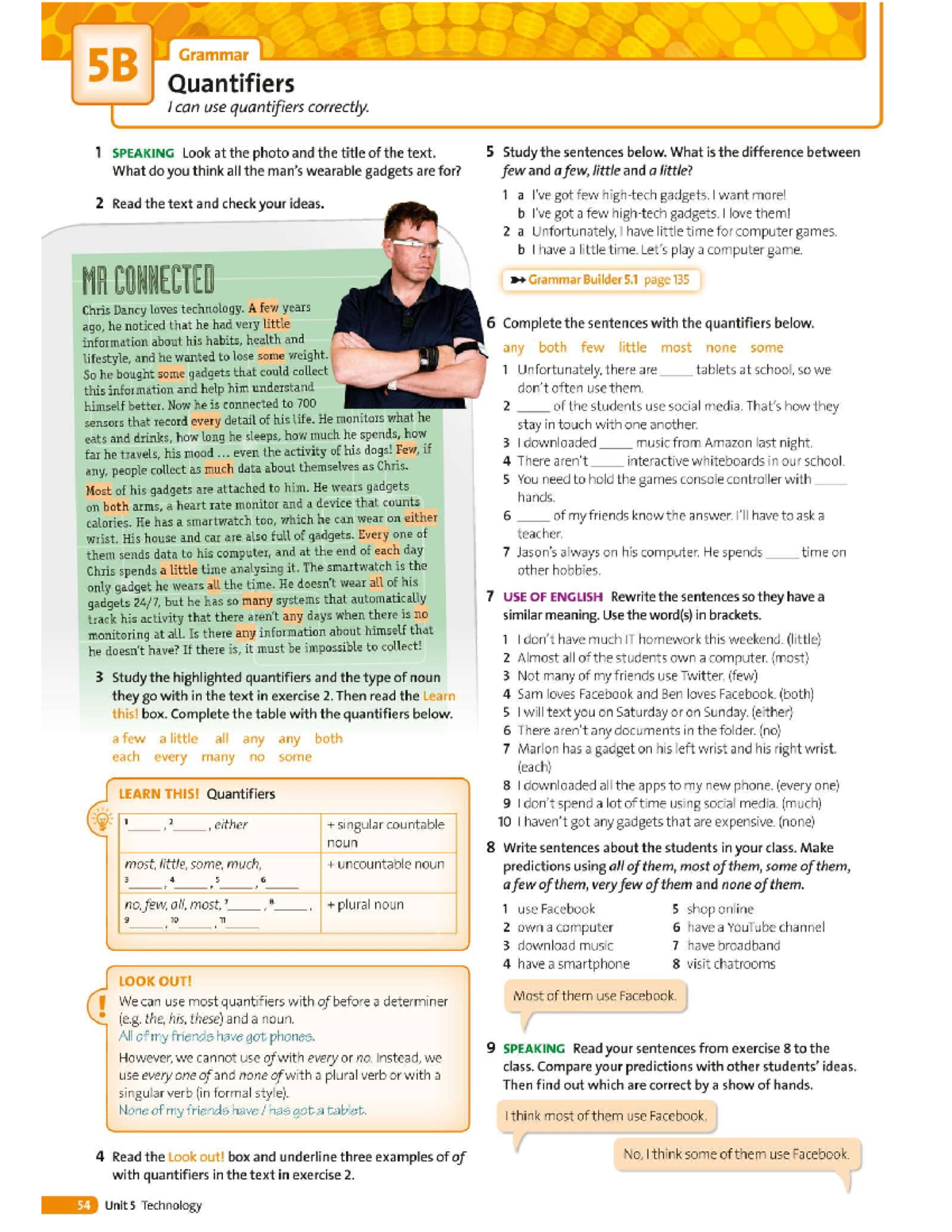 E-Learning Grammar Theory Unit 5B 5D 1 - 5B Grammar Quantifiers can use ...