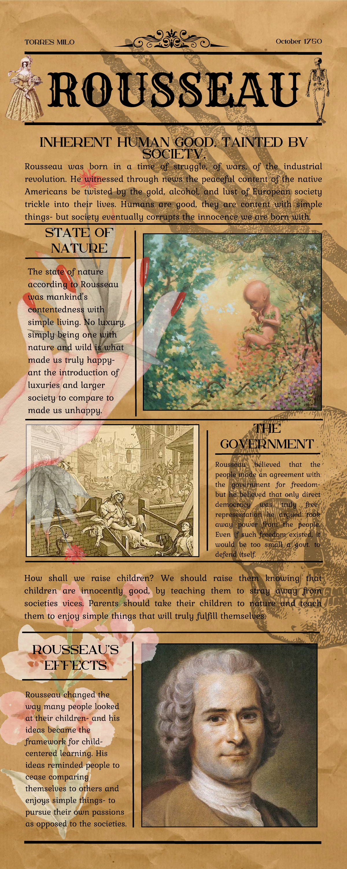 Rousseau's Views on Human Nature & Society - GO Brrrr Infographic - Studocu