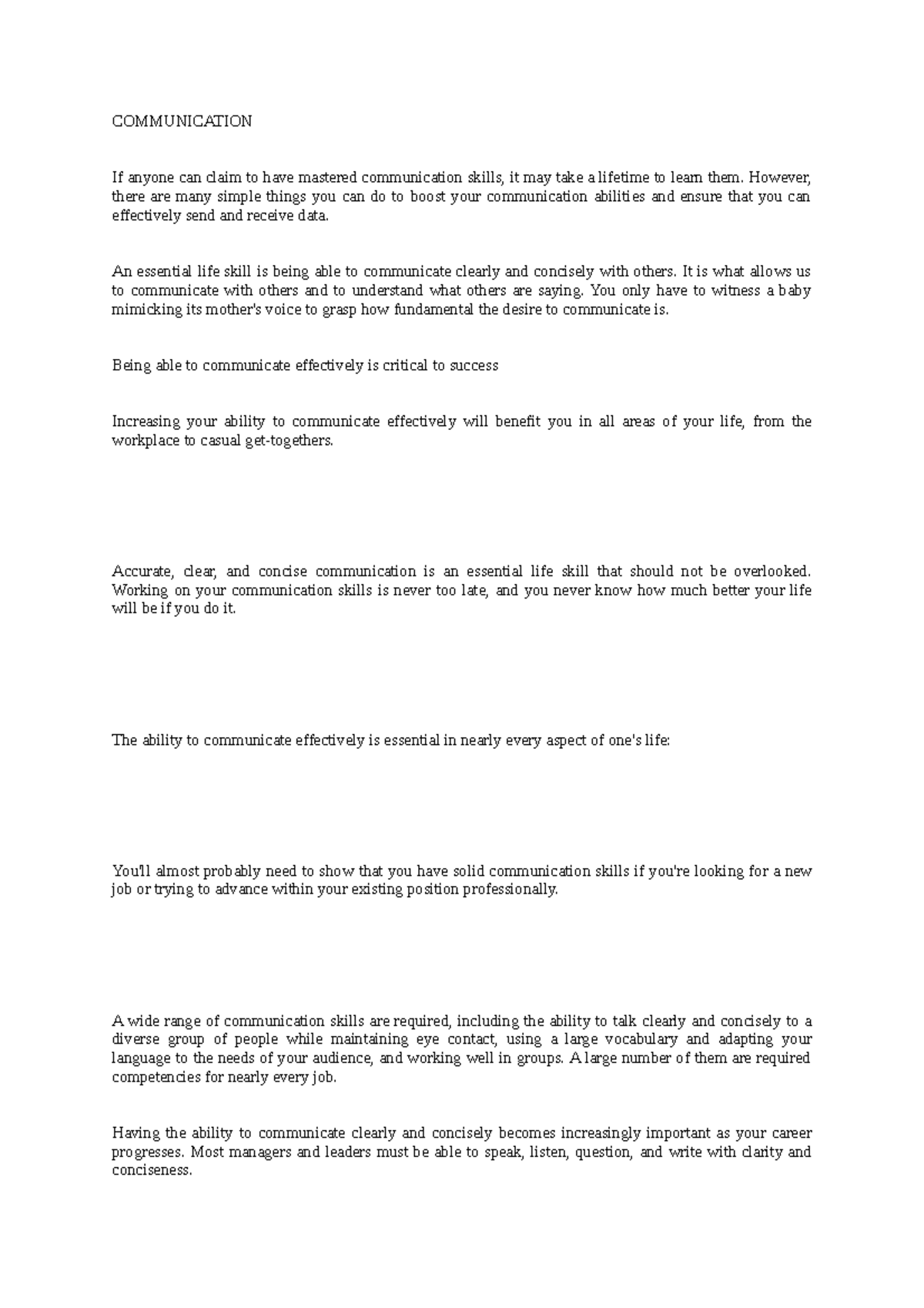 Effective Communication Skills: A Comprehensive Guide - Studocu