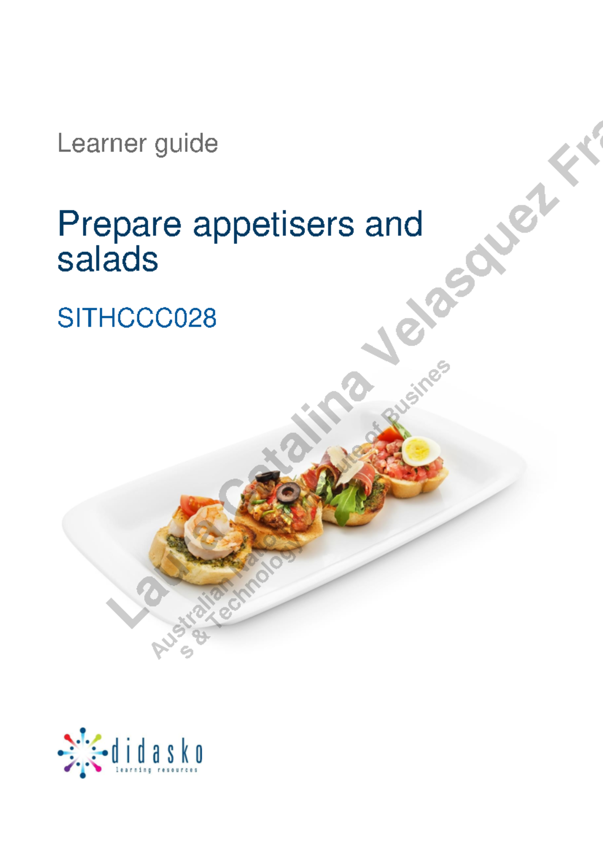Doc (13) - prepare appetisers and salads - Learner guide Prepare ...