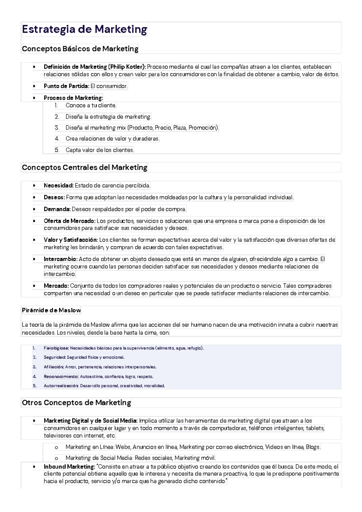 Ayuda para el Parcial de Marketing: Conceptos y Estrategias Clave - Studocu