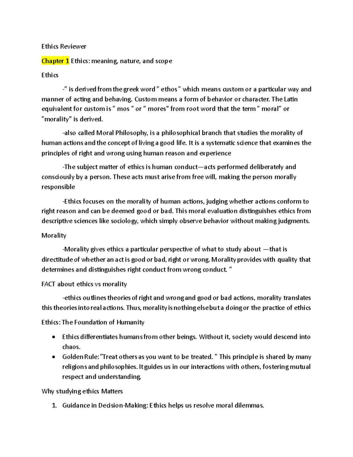 Ethics Overview: Core Concepts and Cultural Perspectives in Ethics ...