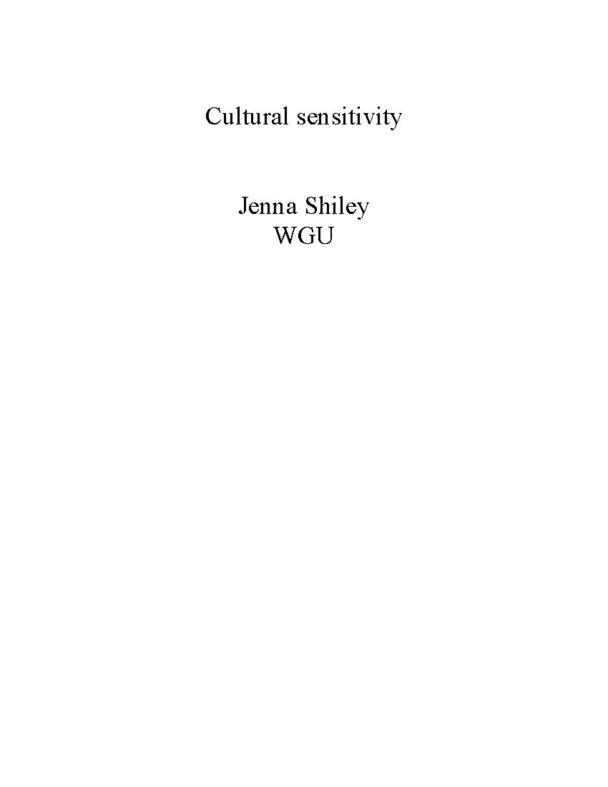 C716 Task 1: Understanding Cultural Sensitivity in Diverse Workplaces ...