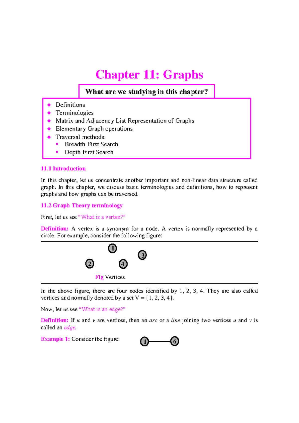 Mod4 DSA Chapter 11: Graph Representation & Traversal Techniques - Studocu