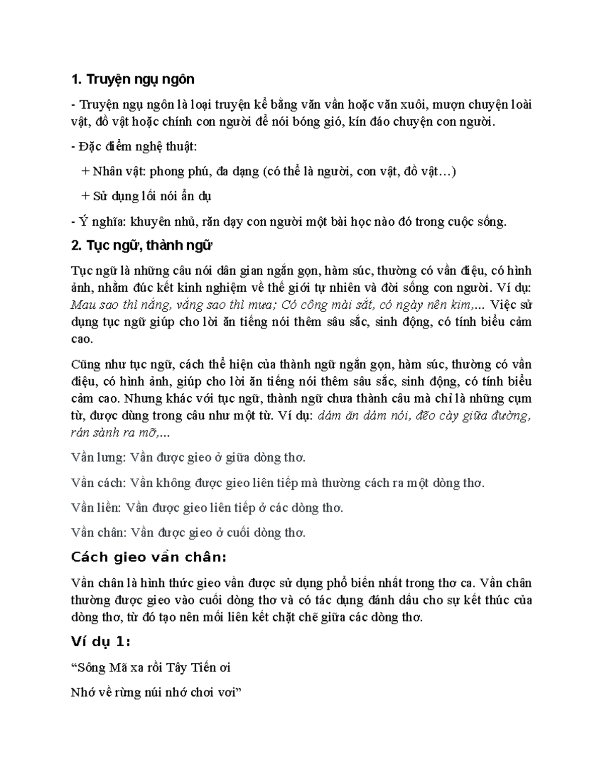 Truyện ngụ ngôn và tục ngữ - Văn 7: Khám Phá Nghệ Thuật Ngôn Từ - Studocu